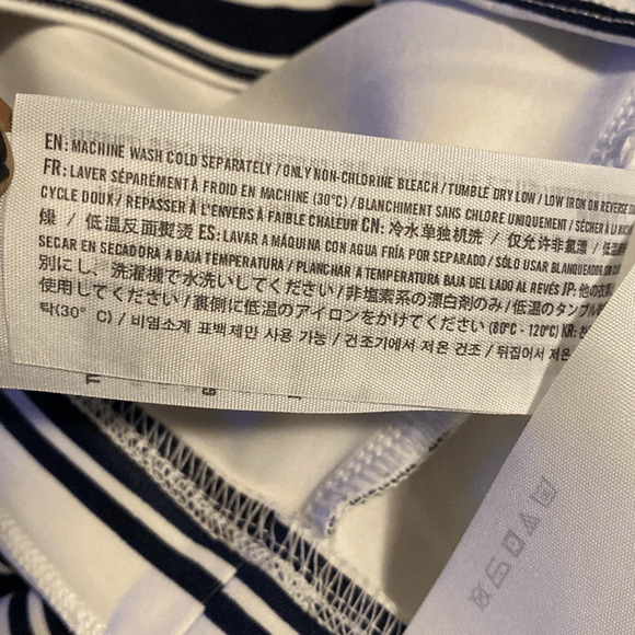 Abercrombie & Fitch Navy Black White Striped Lined A-Line Mini Skirt Size Small - Picture 6 of 7